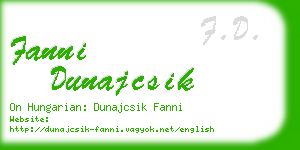 fanni dunajcsik business card